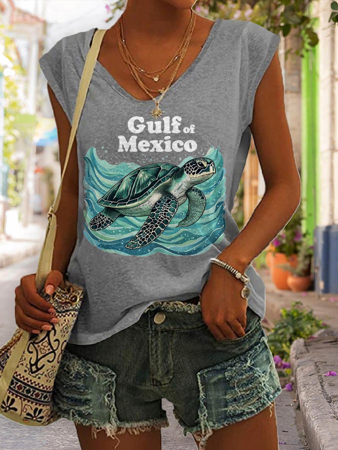 Women's Gulf Of Mexico Print Tank Top