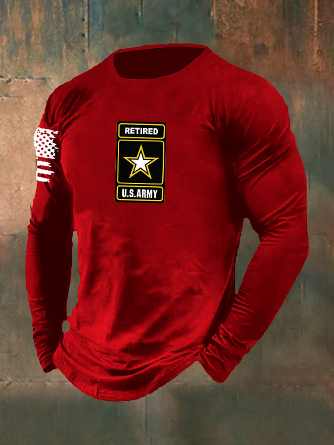 Men's Retired Army Pattern Long Sleeve T-Shirt
