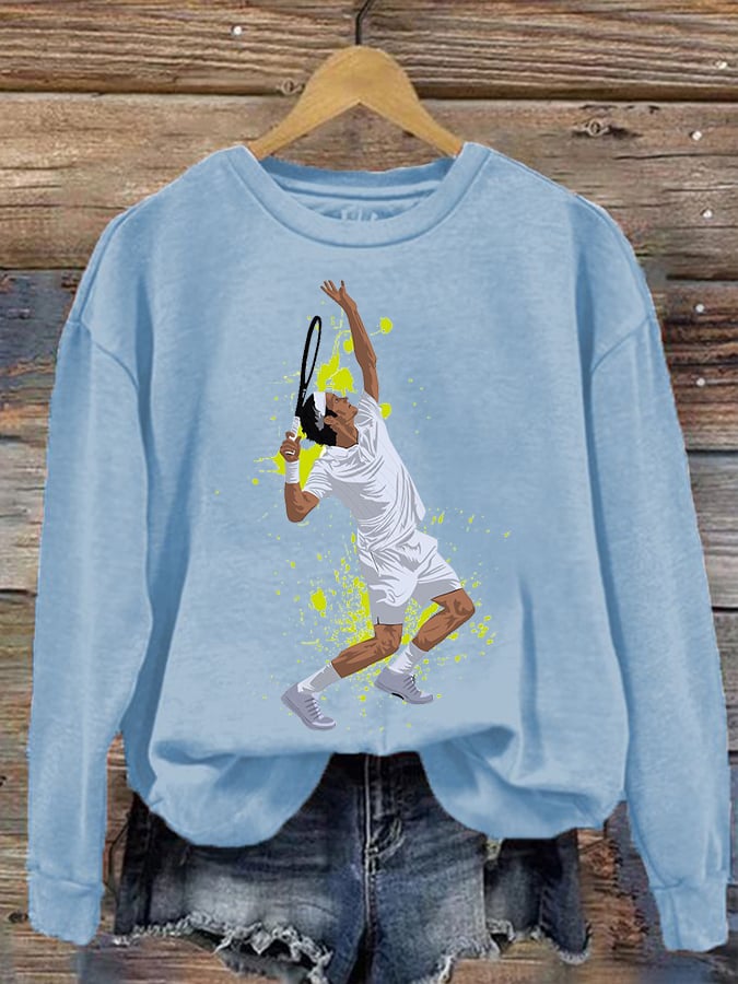 Women's Tennis Superstar Rafa Print Crew Neck Sweatshirt