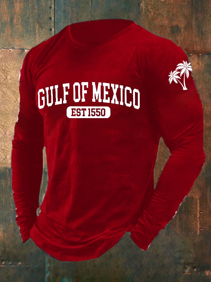 Men's Gulf Of Mexico Print Long Sleeve Top