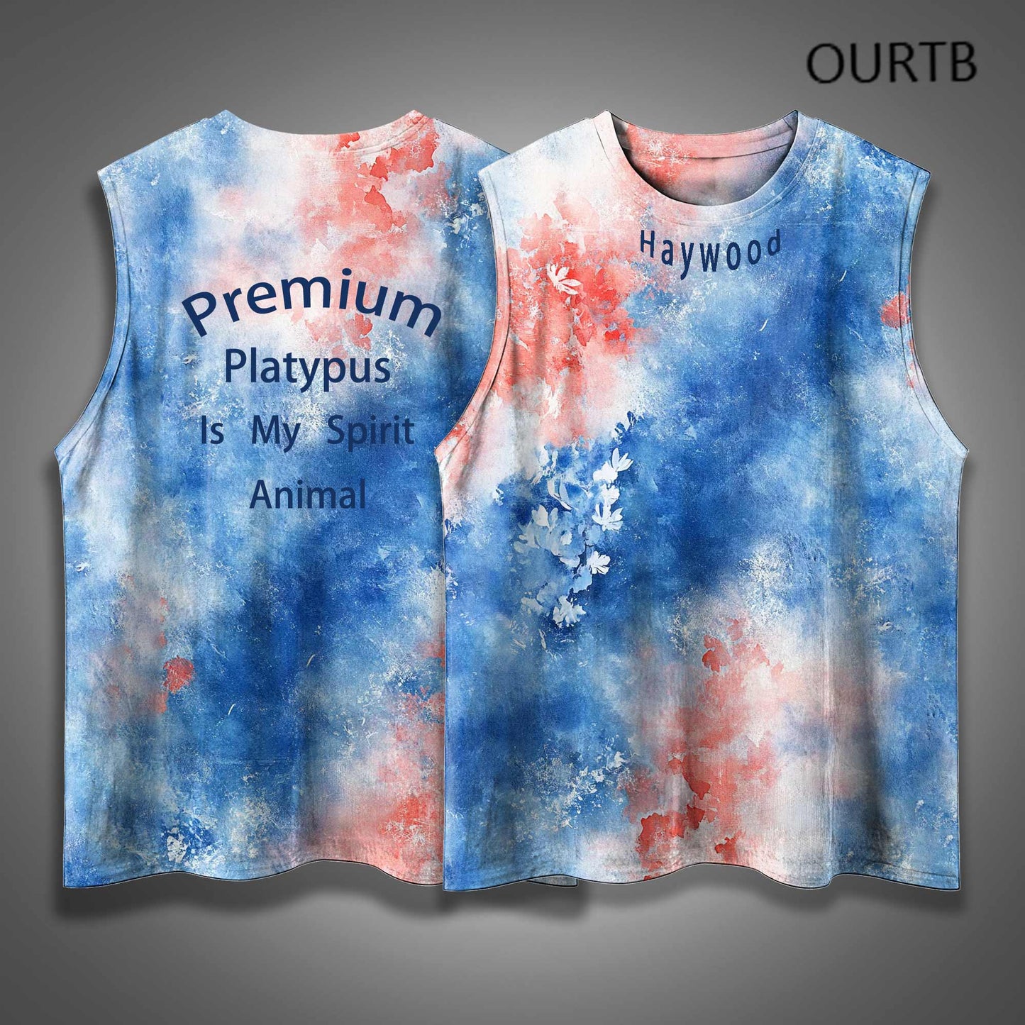 Haywood Premium Platypus Is My Spirit Animal 1776 Patriot Flag Red White And Blue USA Independence Day Funny Adult Discomfort Art Print Cotton Sleeveless Tank Tops