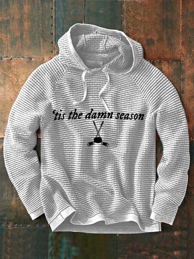 Men's Tis the Damn Season Hockey Print Hoodie