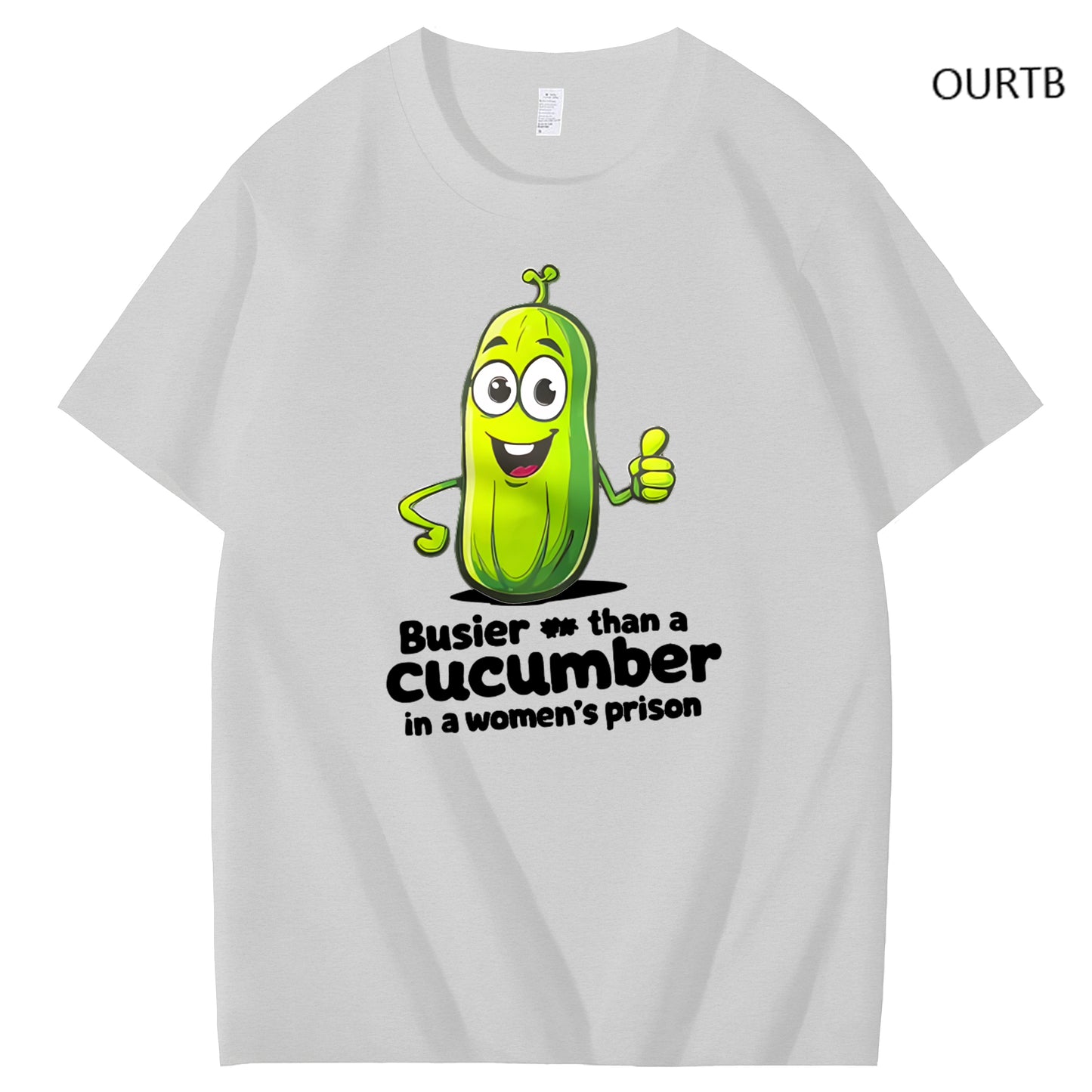 Busier Than A Cucumber In A Women's Prison Art Pattern Print T-Shirt