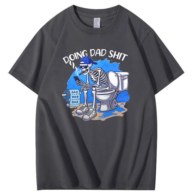 Doing Dad Shit Pattern Print Crew Neck T-Shirt