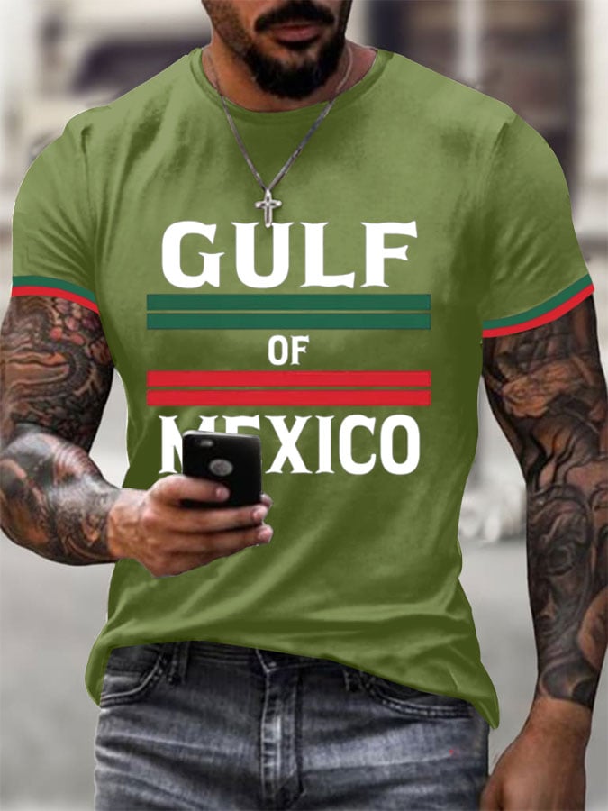 Men's Gulf Of Mexico Print Casual T-shirt