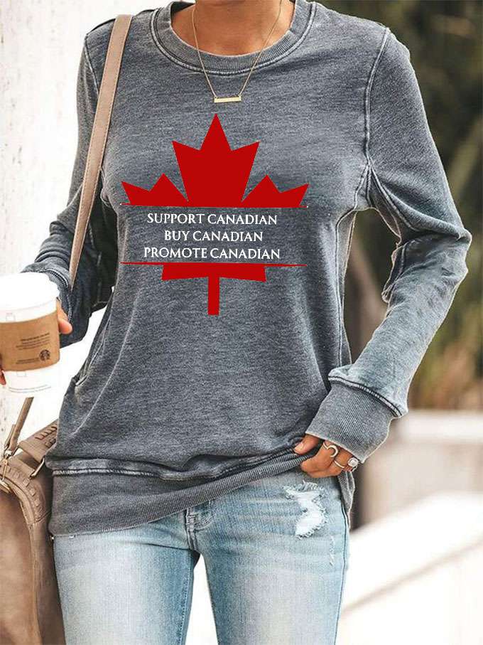 Women's Canada Support Canadian Printed Sweatshirt