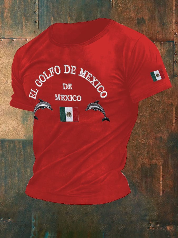 Men'S Retro Gulf Of Mexico Printed Casual Crew Neck T-Shirt