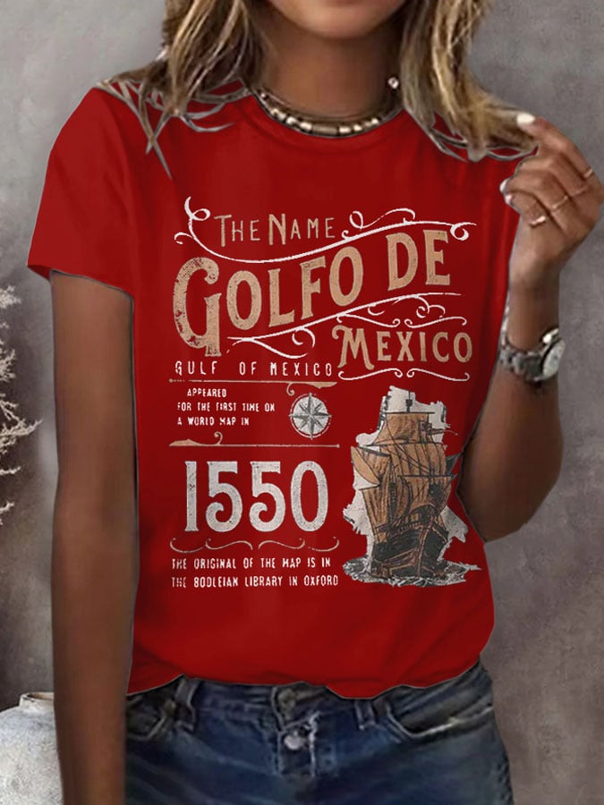 Women's Retro Gulf of Mexico Print T-Shirt