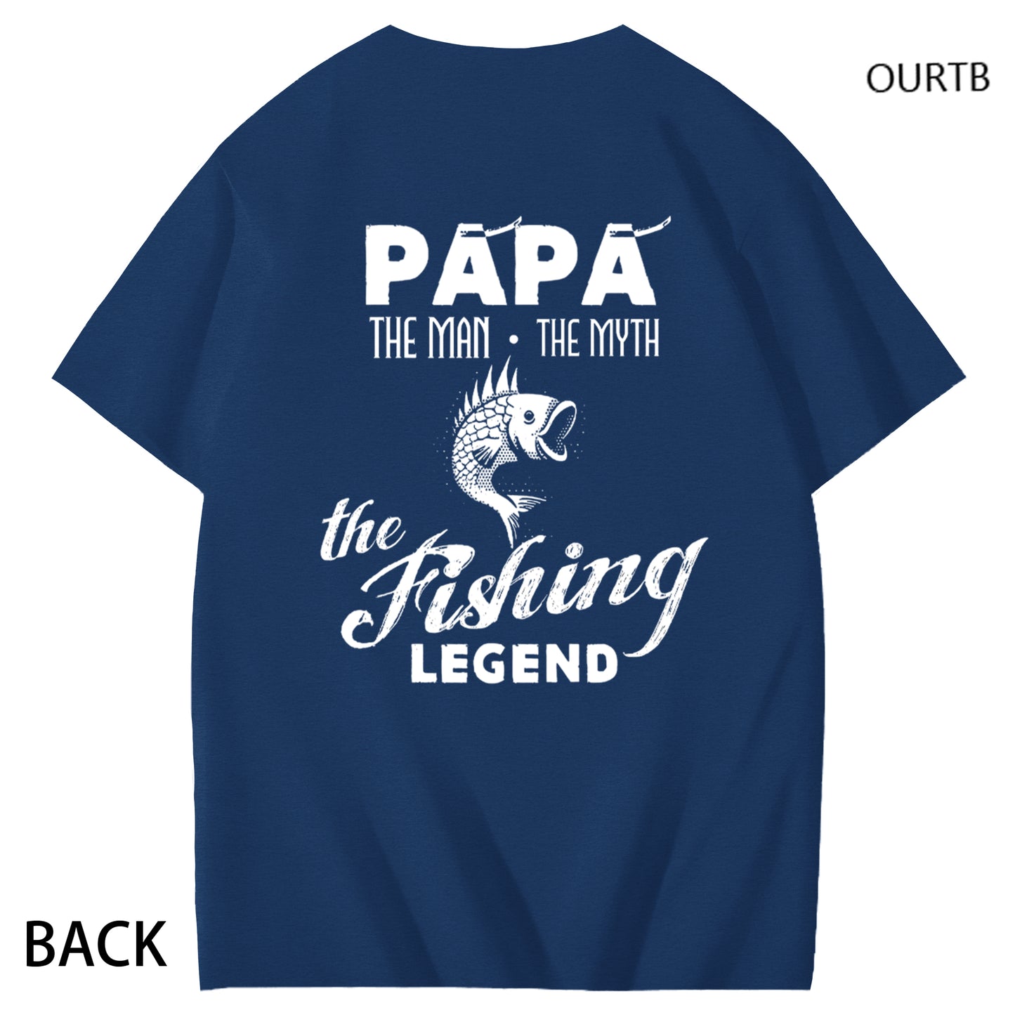 Papa The Man The Myth The Fishing Legend Funny Adult Couple Art Pattern Print T-Shirt