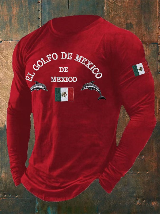 Men'S Retro Gulf of Mexico Print T-Shirt