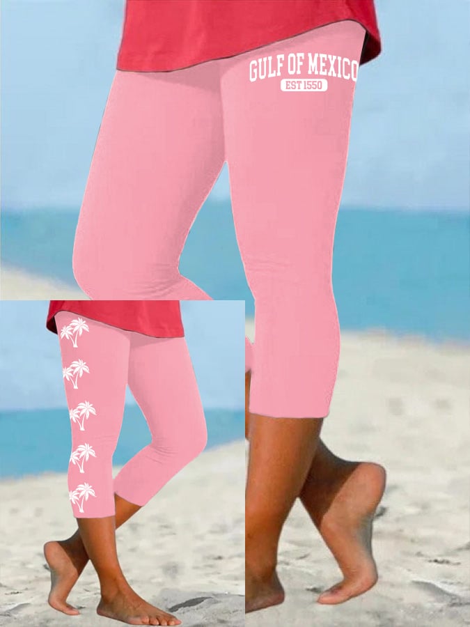 Women's Gulf Of Mexico Print Casual Leggings