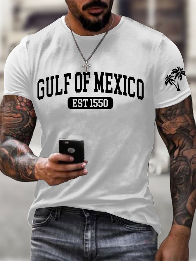 Men's Gulf Of Mexico Printed Round Neck T-Shirt
