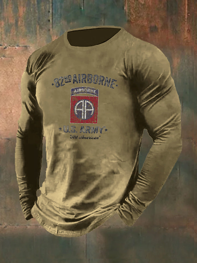 Men's Airborne U.S Army Pattern Long Sleeve T-Shirt