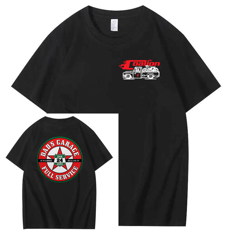 Dad's Garage Full Service If It's Broke We'll Fix It Printed Men's T-shirt