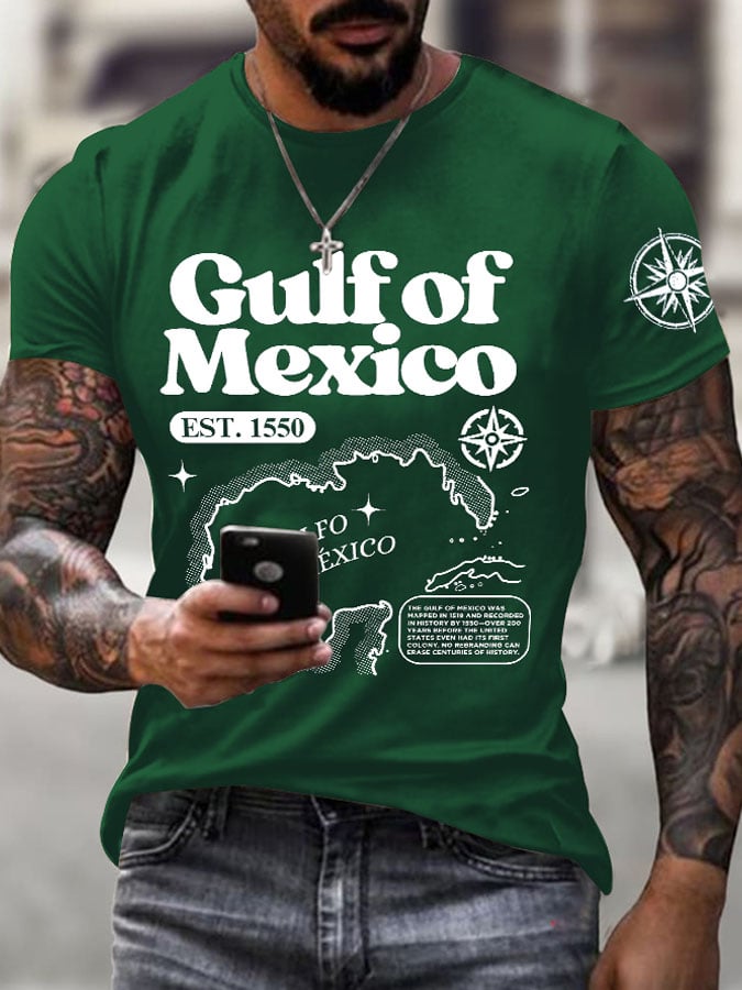 Men's Gulf Of Mexico Printed Round Neck T-Shirt
