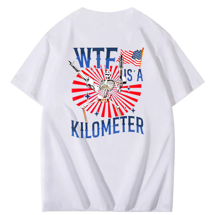 WTF It's A Klometer Pattern Print 100%Cotton T-Shirt