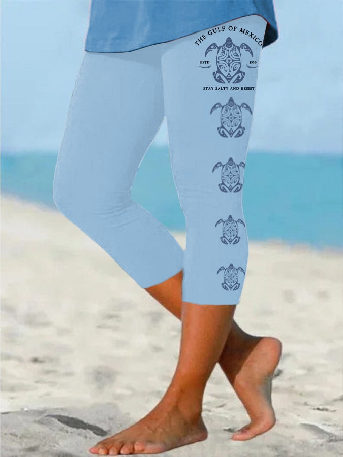Women's Gulf Of Mexico Print Casual Leggings