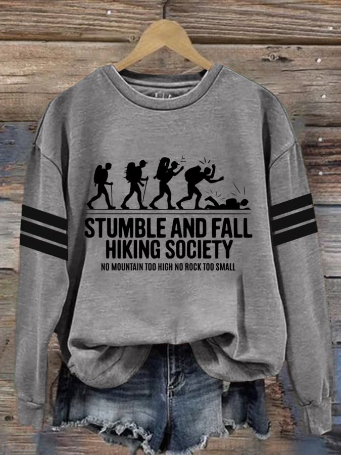 Women's Hiking Print Crew Neck Long Sleeve Sweatshirt