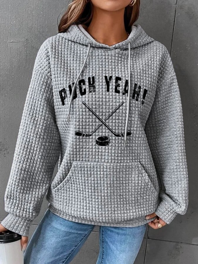 Women's Puck Yeah Print Casual Sweatshirt