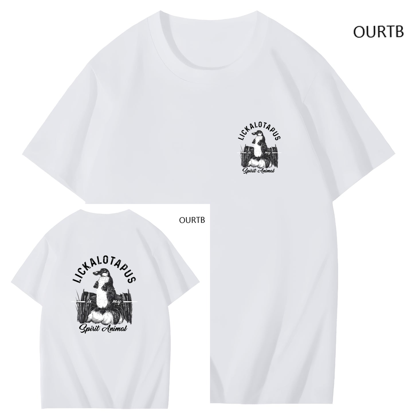 Lickalotapus Is My Spirit Animal Funny Art Pattern Print T-Shirt