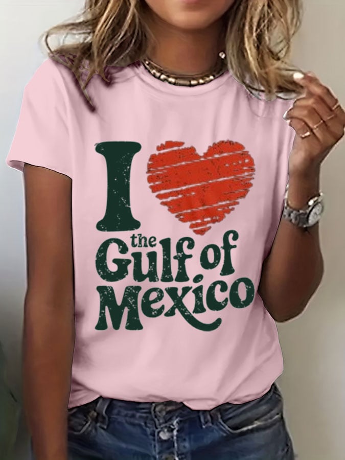 Women's Gulf Of The Mexico Print Casual T-Shirt