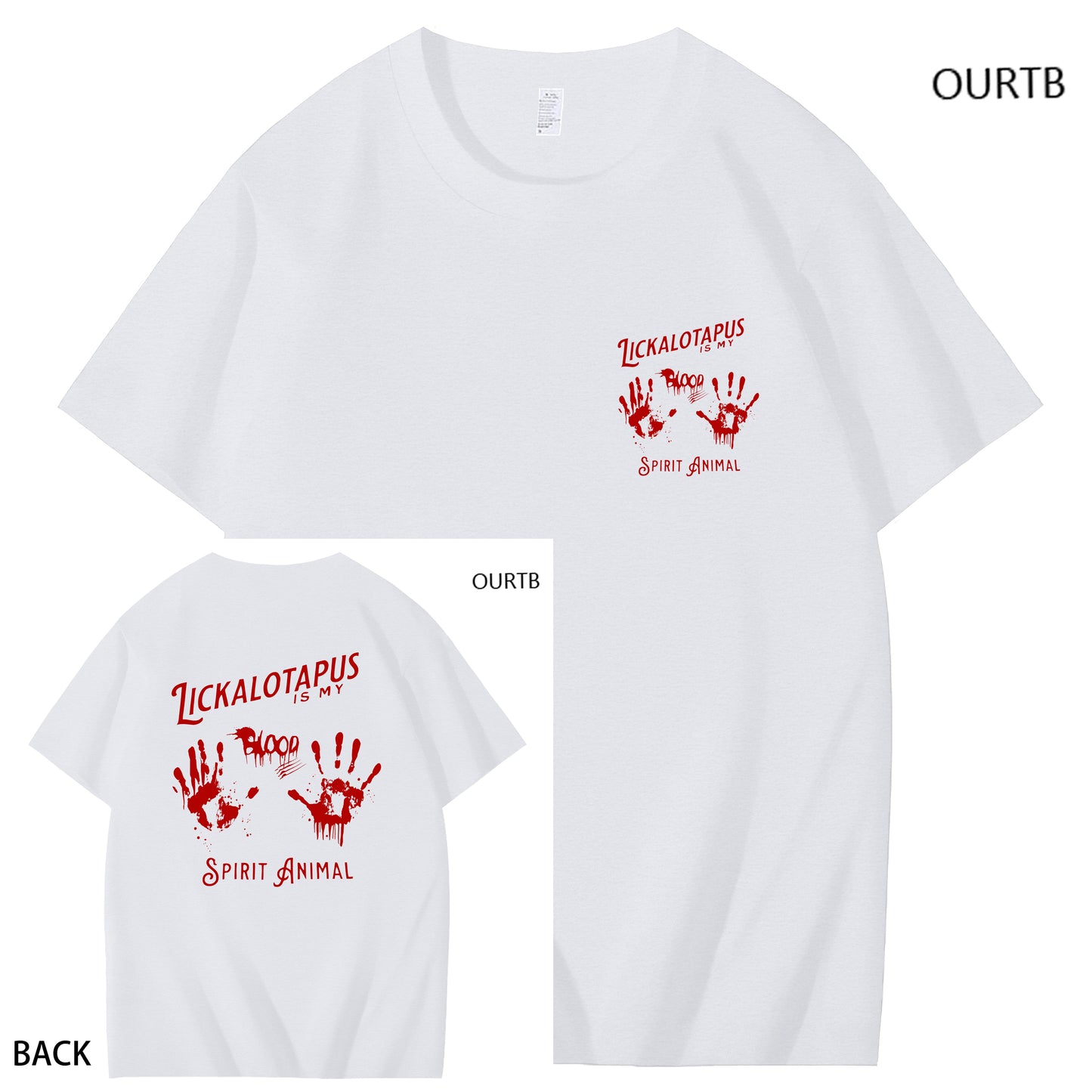 Lickalotapus Is My Spirit Animal Hand Funny Adult Art Pattern Print T-Shirt