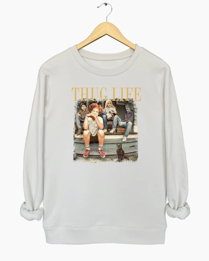 Hocus Pocus Thug Life Bad Witches Crop Sweatshirt