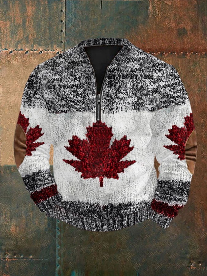 Men's Canadian Maple Leaf Zip-Up Sweatshirt