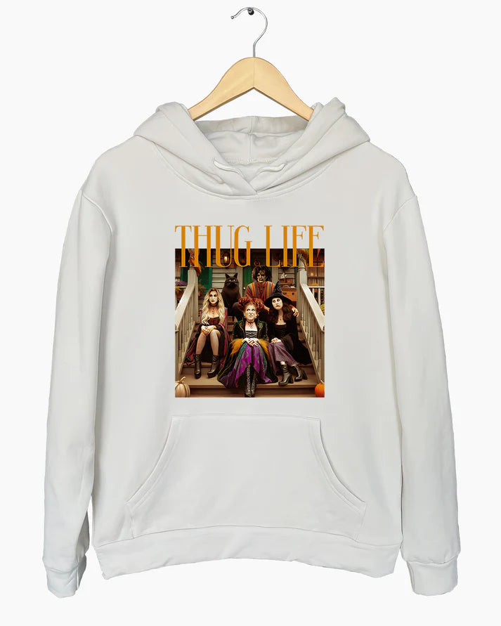 Hocus Pocus Thug Life Bad Witches Crop Hoodie