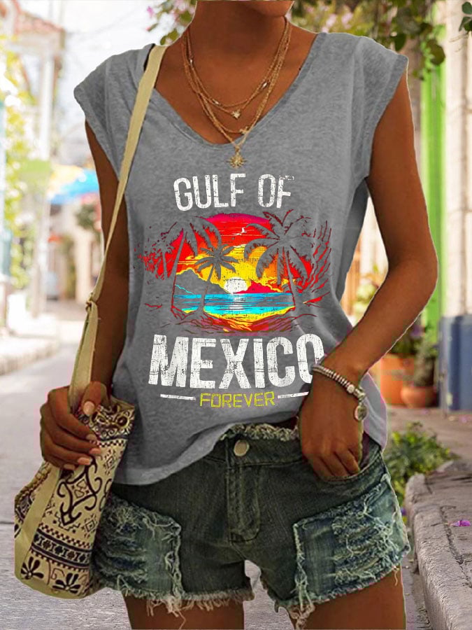 Women's Gulf Of Mexico Print Casual Vest
