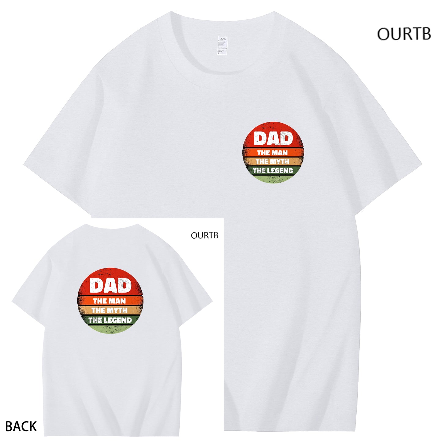 Dad The Man The Myth The Legend Funny Adult Couple Art Pattern Print T-Shirt