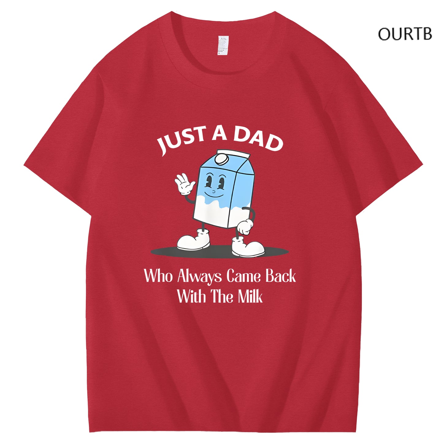 Just A Dad Who Always Came Back With The Milk Art Pattern Print T-Shirt