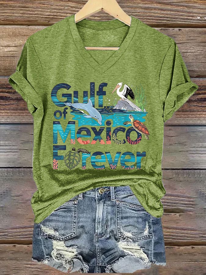 Women's Mexico Flag Print T-Shirt