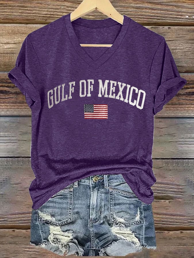 Women's Retro Gulf Of Mexico Print T-Shirt