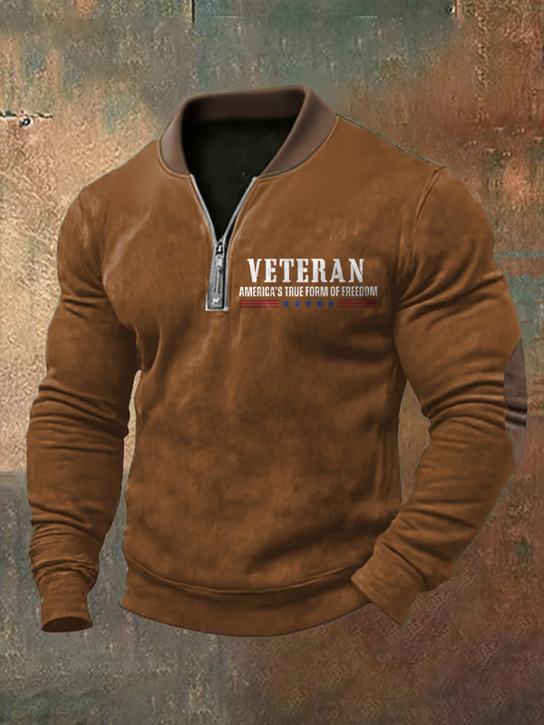 Men's Veteran Vintage Print Sweatshirt