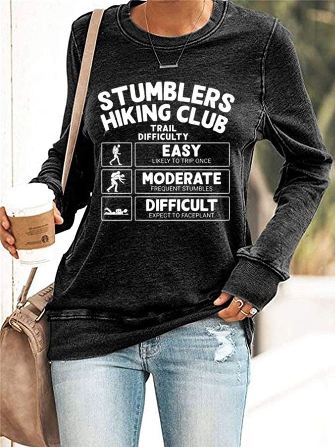Women's Trail Difficulty Hiking Print Sweatshirt