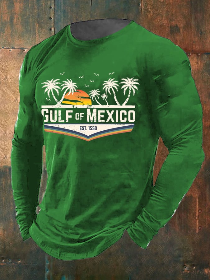 Men's Gulf Of Mexico Print Long Sleeve Top