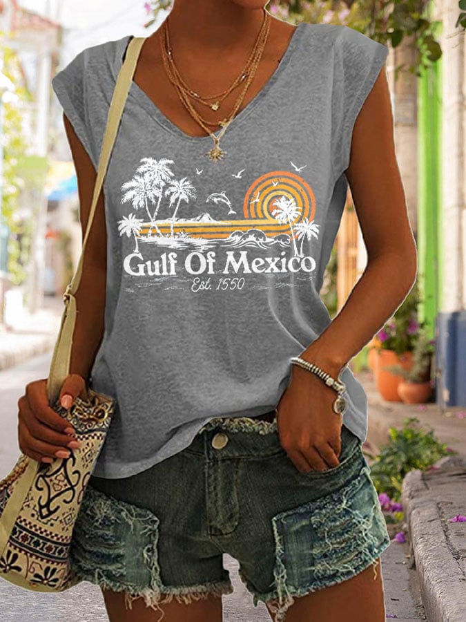 Women's Gulf Of Mexico Print Tank Top