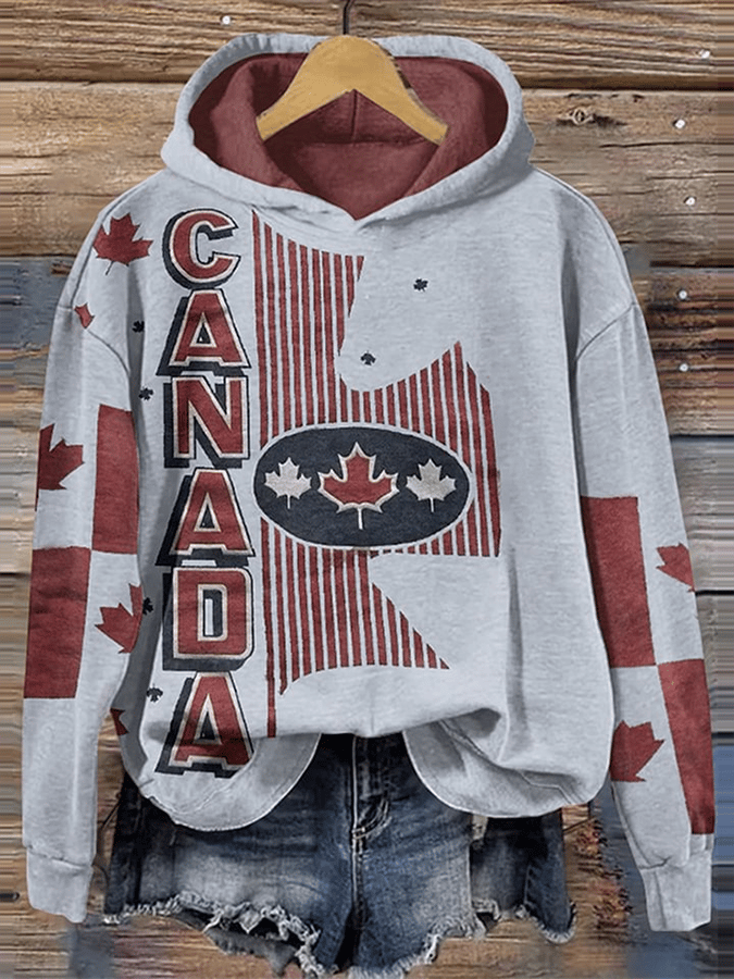 Women's Canada Maple Leaf Print Hoodie
