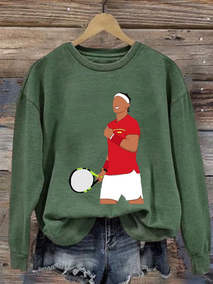 Women's Tennis Legend Rafa Print Crew Neck Sweatshirt