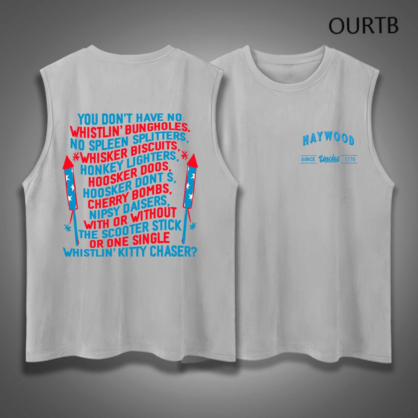 Haywood Uncle Since 1776 USA Independence Day Funny Adult Discomfort Art Print Cotton Sleeveless Tank Tops