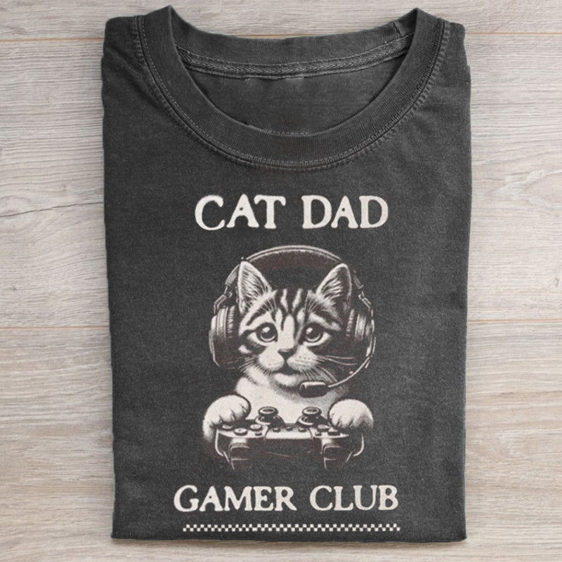 Cat Dad Gamer Club T-Shirt