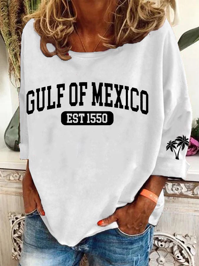 Women's Gulf Of Mexico Print Casual Sweatshirt