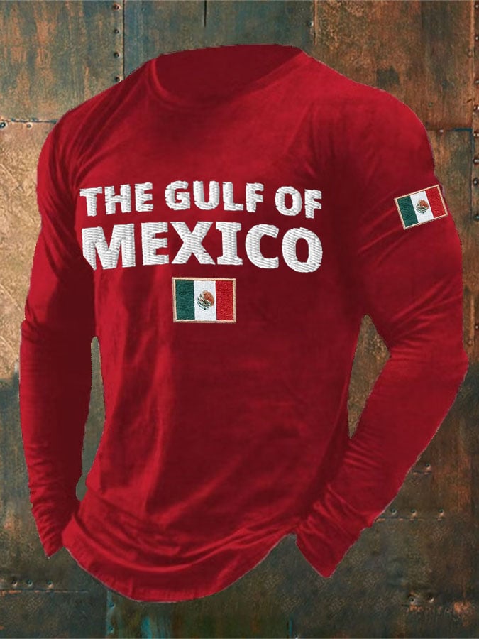 Men'S Retro Gulf of Mexico Print T-Shirt