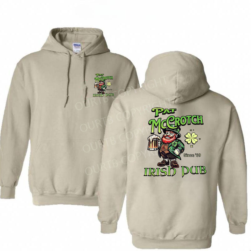 St. Patrick's Day Pub Pattern Printed Classics Hooded Sweatshirt