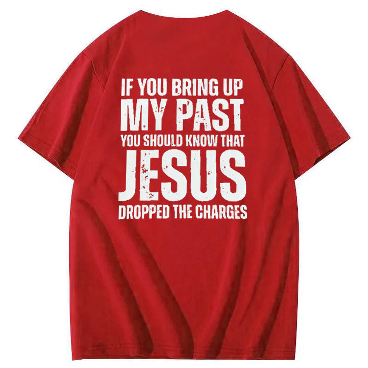 Bring Up My Past Jesus Pattern Print Crew Neck T-Shirt