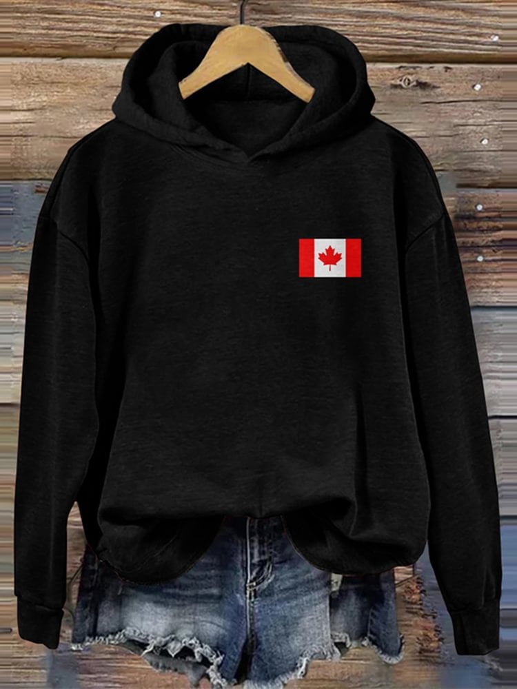 Women's Retro Canada Printed Hoodie