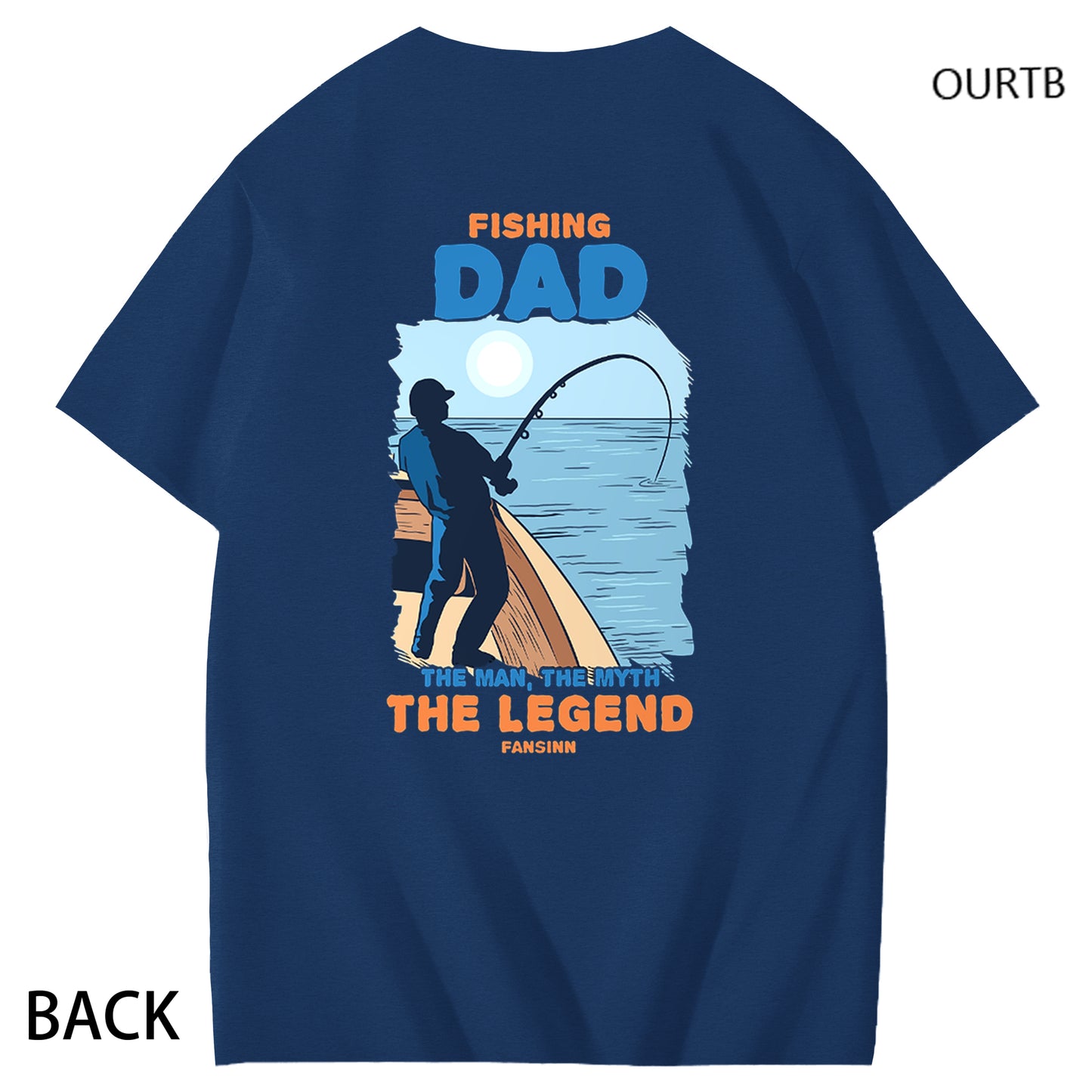 Fishing Dad The Man The Myth The Legend Fansinn Funny Adult Couple Art Pattern Print T-Shirt