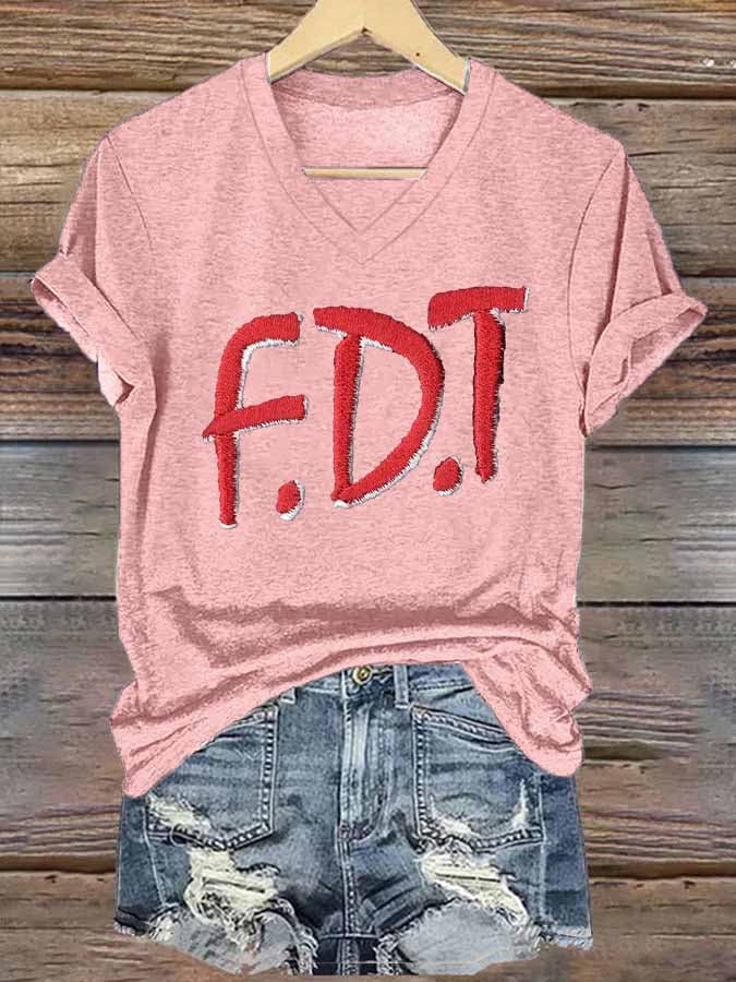 Women's Retro FDT Print T-Shirt