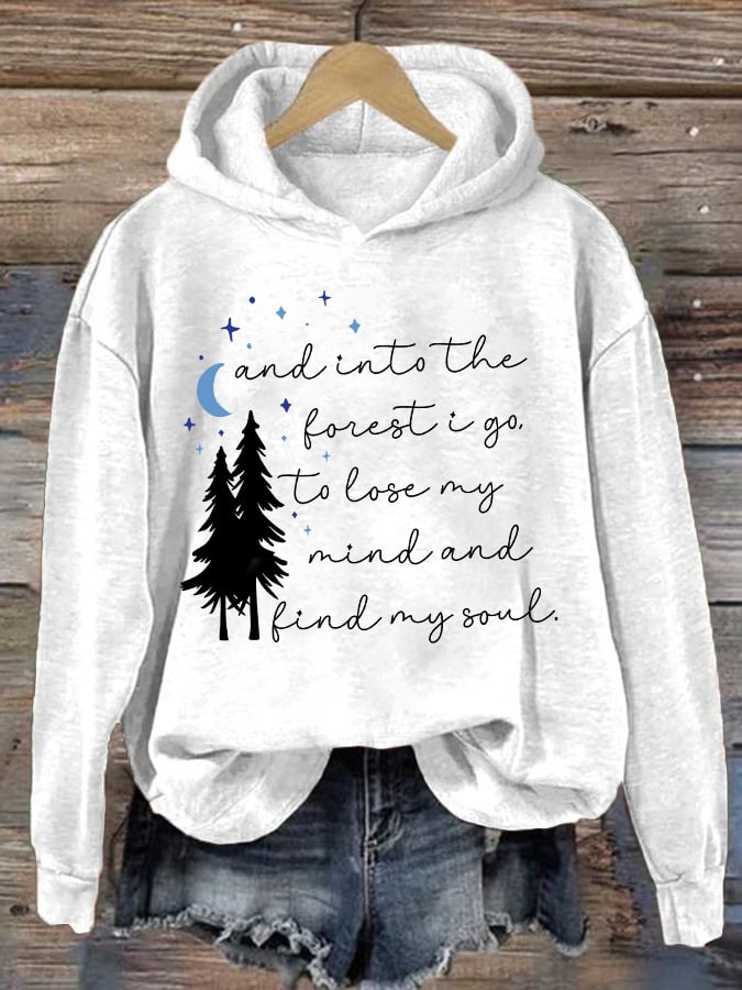Retro Hiking Outdoors Camping And Into The Forest I Go To Lose My Mind And Find My Soul Print Hoodie